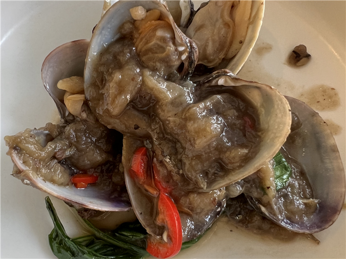clams and aubergine